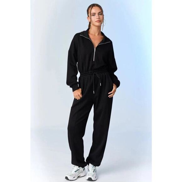 NWT Papermoon Women's Black Zoe Soft Knit Jumpsuit Size Large - Picture 1 of 12